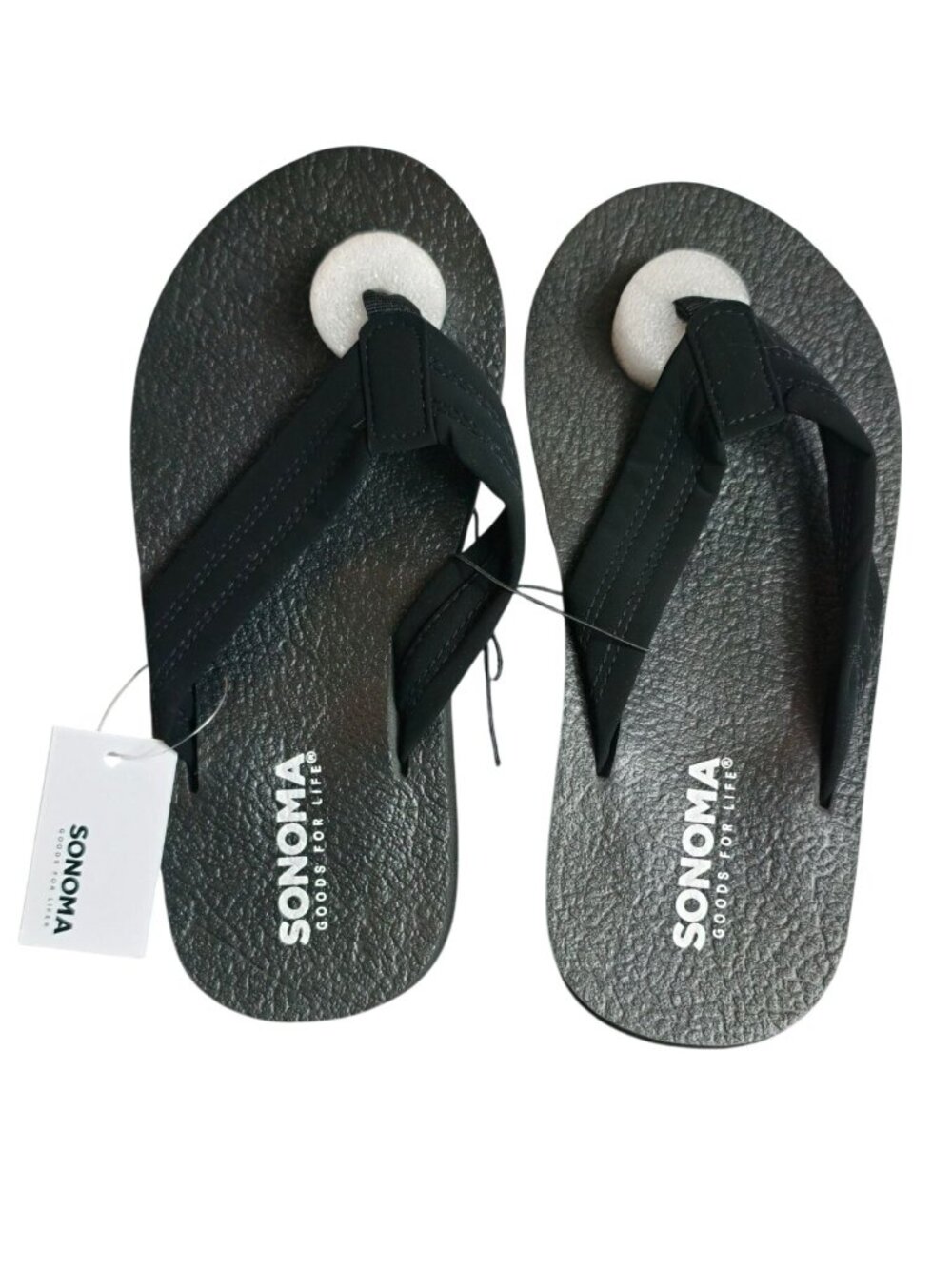 Sonoma Mens 7 Black Flip-Flops Comfortable Casual Sandals Toe Post Beach New